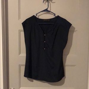 Cap sleeve blue blouse